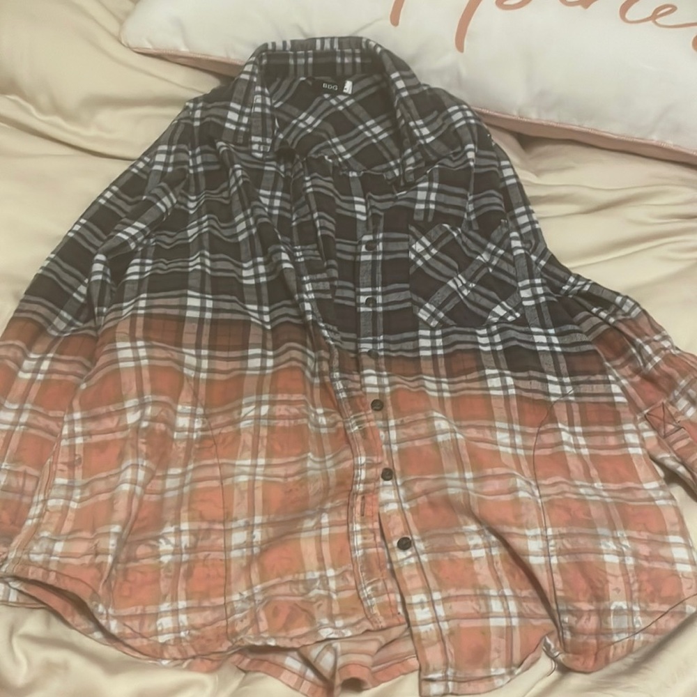 BDG bleach died distressed flannel